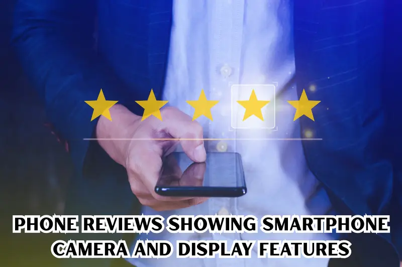 phone reviews showing smartphone camera and display features