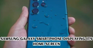 samsung phone reviews smartphone displaying its home screen